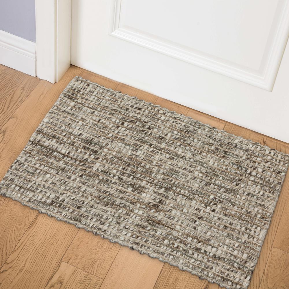 Addison Harrison Mushroom Casual Natural Wool 2' x 3' Accent Rug