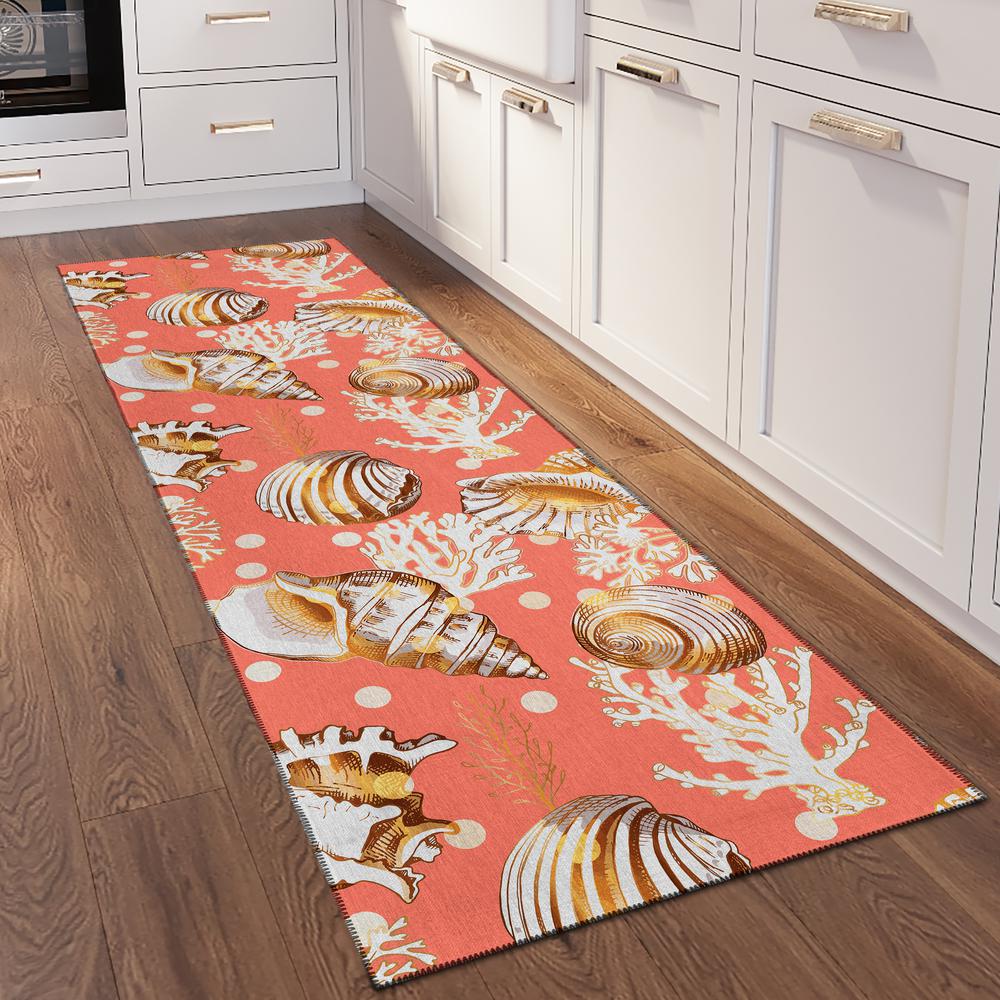 Indoor/Outdoor Surfside ASR36 Peach Washable 2'3" x 7'6" Runner Rug