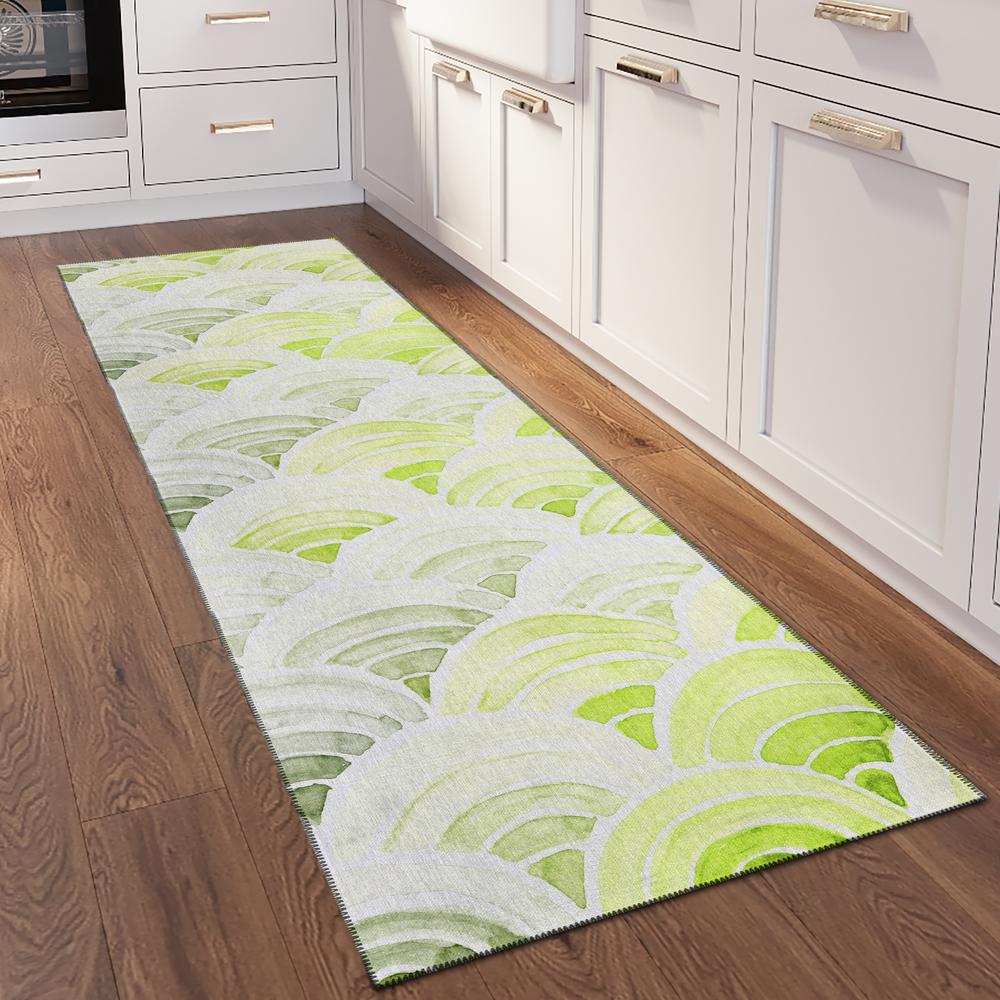 Indoor/Outdoor Surfside ASR35 Green Washable 2'3" x 7'6" Runner Rug