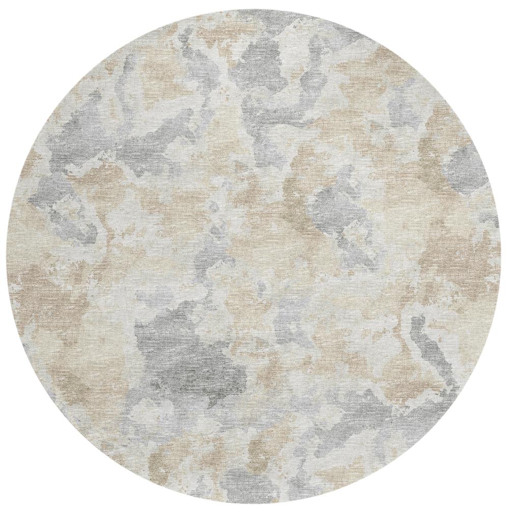 Indoor/Outdoor Accord AAC32 Beige Washable 8' x 8' Round Rug