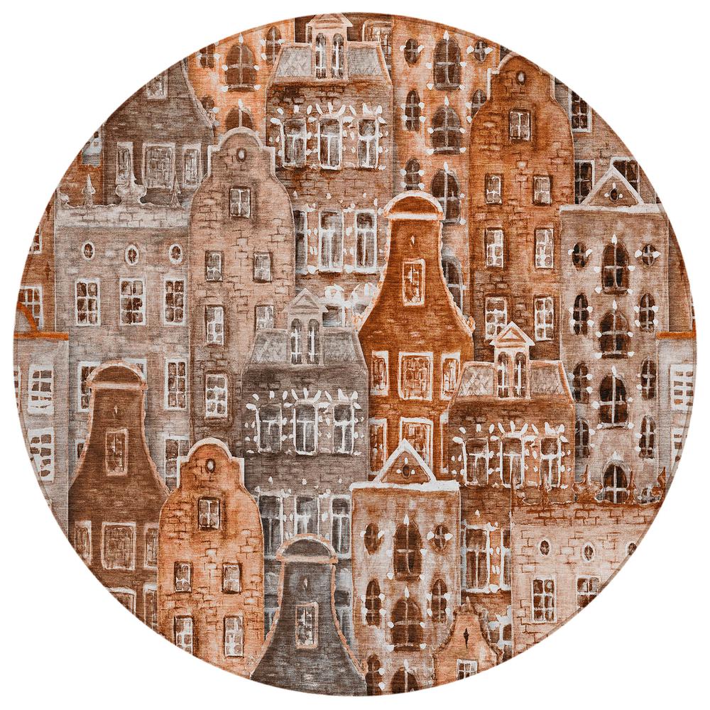 Chantille ACN600 Orange 8' x 8' Rug