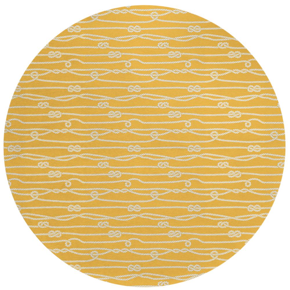 Indoor/Outdoor Harpswell AHP37 Gilded Washable 8' x 8' Round Rug
