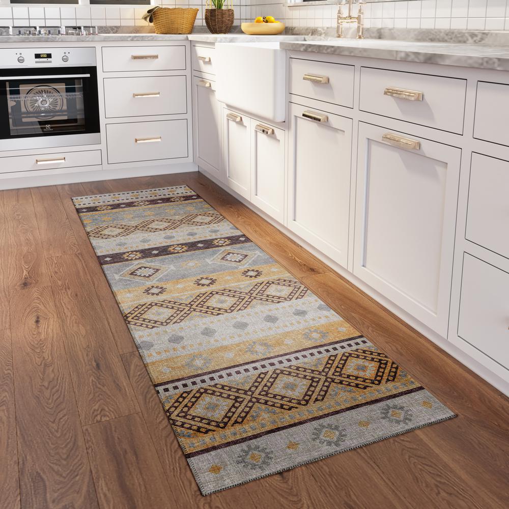 Yuma Gilded Transitional Southwest 2'3" x 7'6" Runner Rug Gilded AYU42