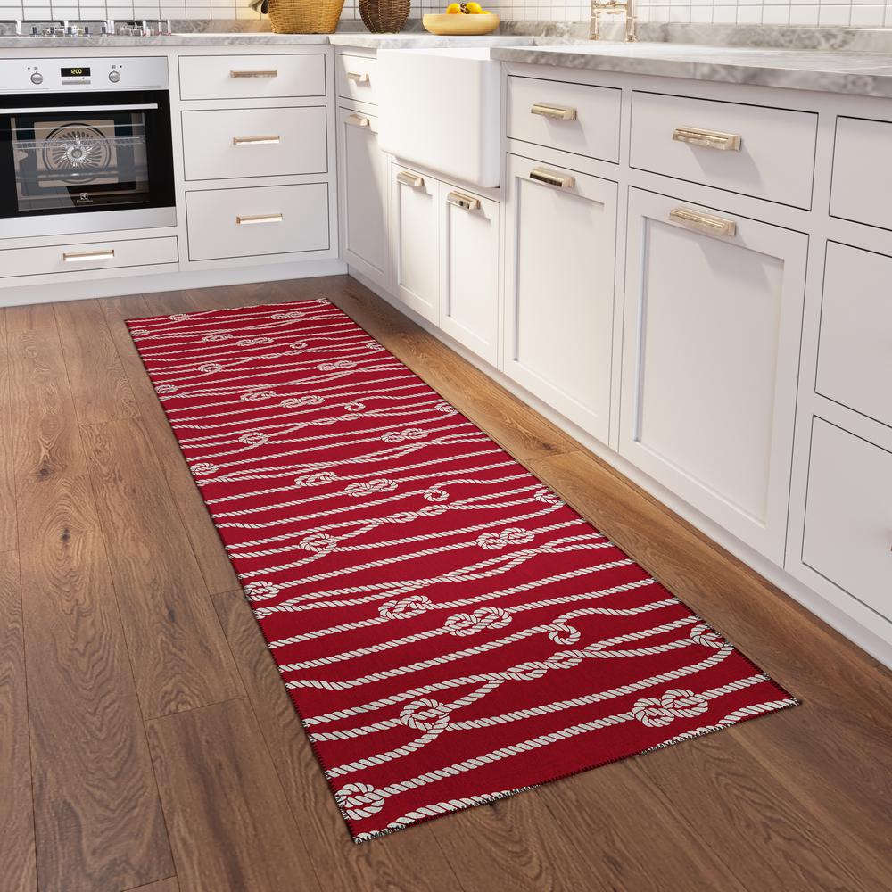 Indoor/Outdoor Harpswell AHP37 Ruby Washable 2'3" x 7'6" Runner Rug
