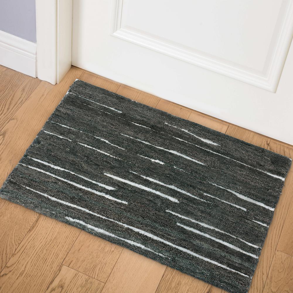 Addison Dazzle Modern Hand Spun Night Wool and Metallic Area Rug