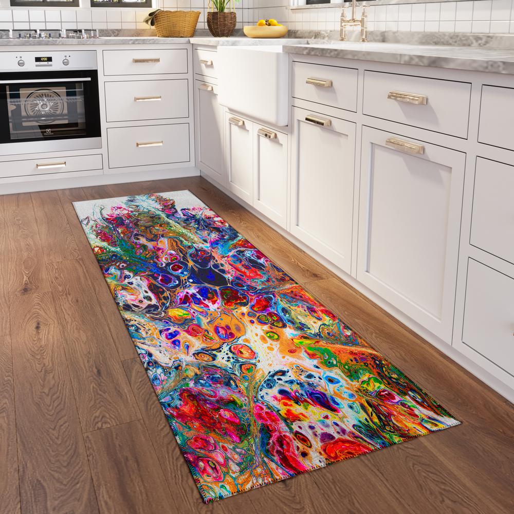 Karina Kaleidoscope Modern Abstract 2'3" x 7'6" Runner Rug Kaleidoscope AKC31