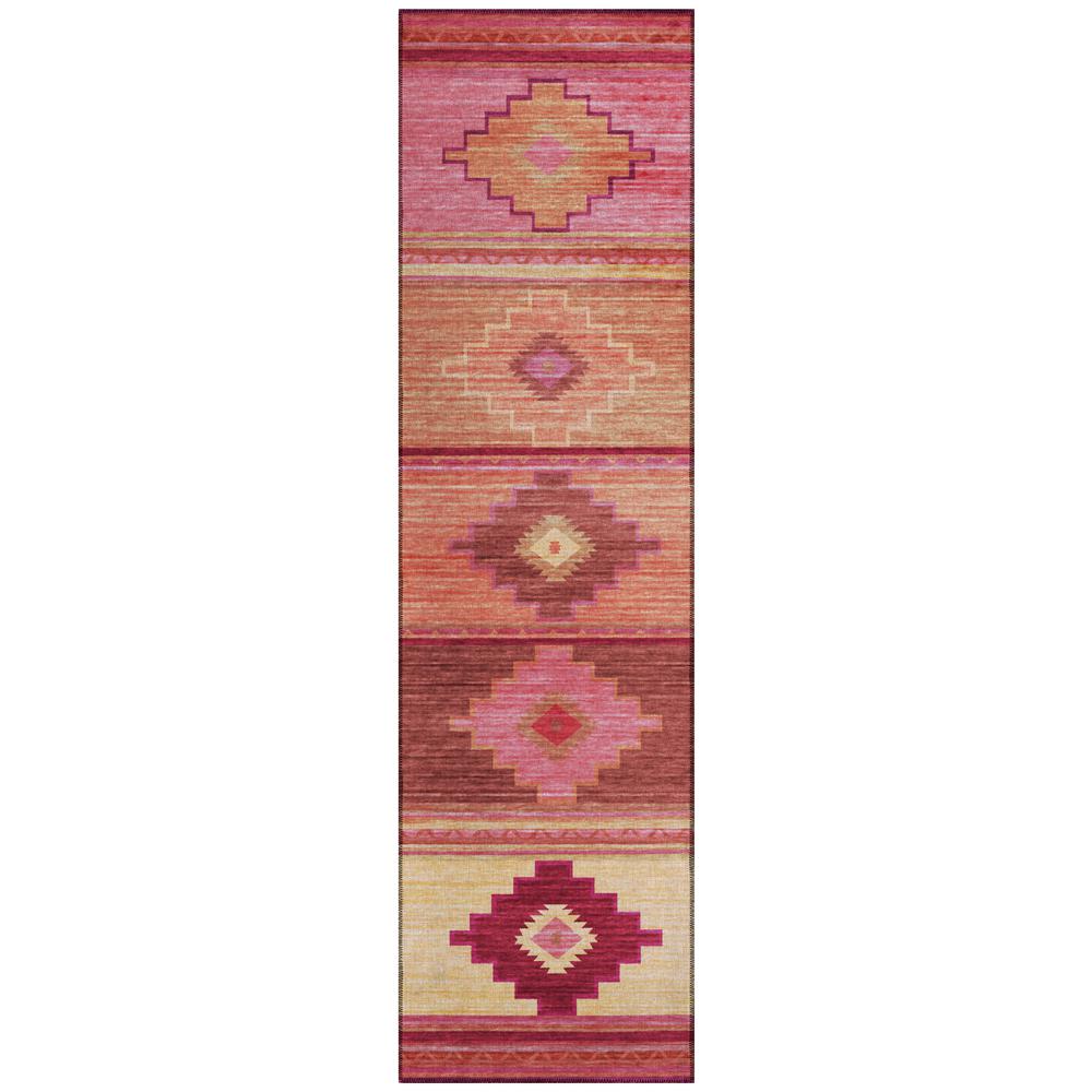 Indoor/Outdoor Sonora ASO31 Pink Washable 2'3" x 7'6" Runner Rug