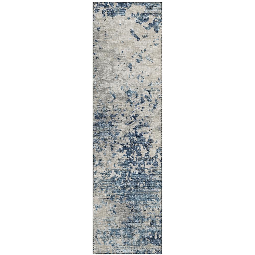 Indoor/Outdoor Accord AAC35 Blue Washable 2'3" x 7'6" Runner Rug
