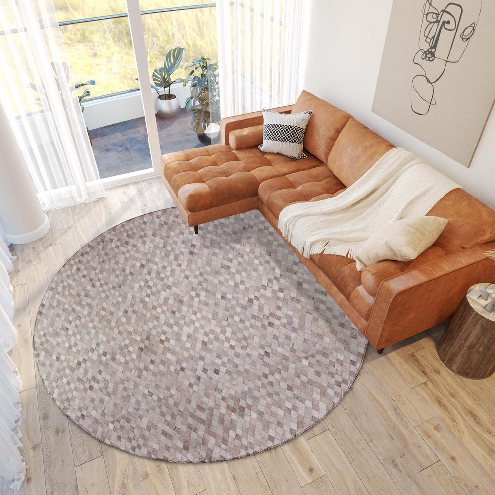 Laredo Gray Animal Patchwork 8' x 8' Round Rug Gray ALR36