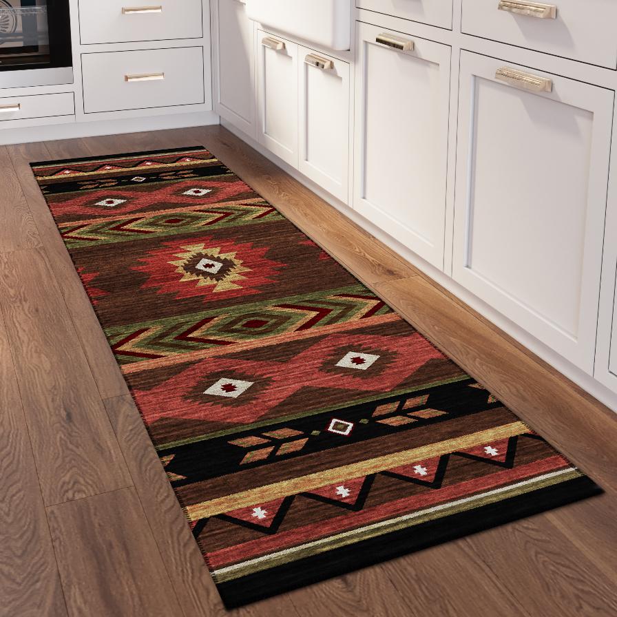 Indoor/Outdoor Sonora ASO33 Brown Washable 2'3" x 7'6" Runner Rug
