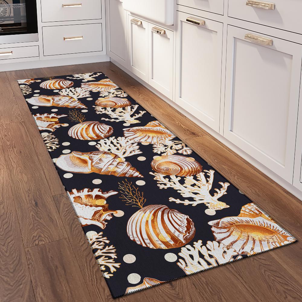 Indoor/Outdoor Surfside ASR36 Midnight Washable 2'3" x 7'6" Runner Rug
