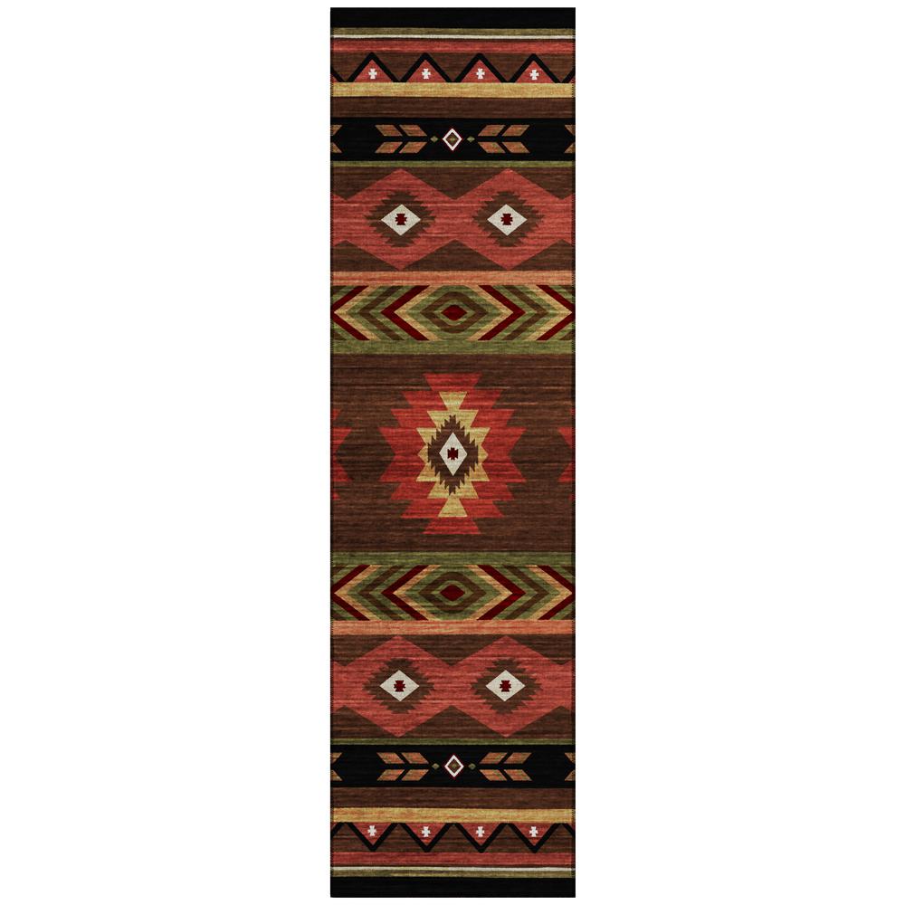 Indoor/Outdoor Sonora ASO33 Brown Washable 2'3" x 7'6" Runner Rug