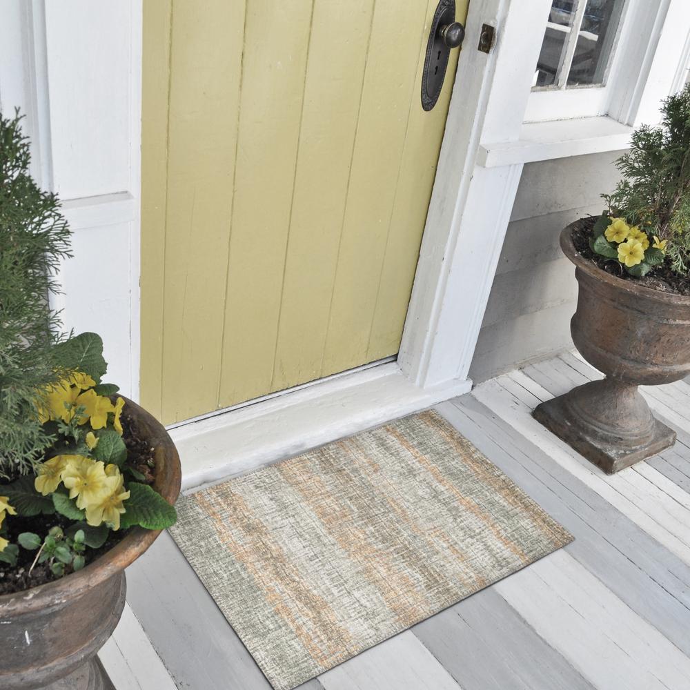 Rylee Sage Transitional Striped 1'8" x 2'6" Accent Rug Sage ARY34