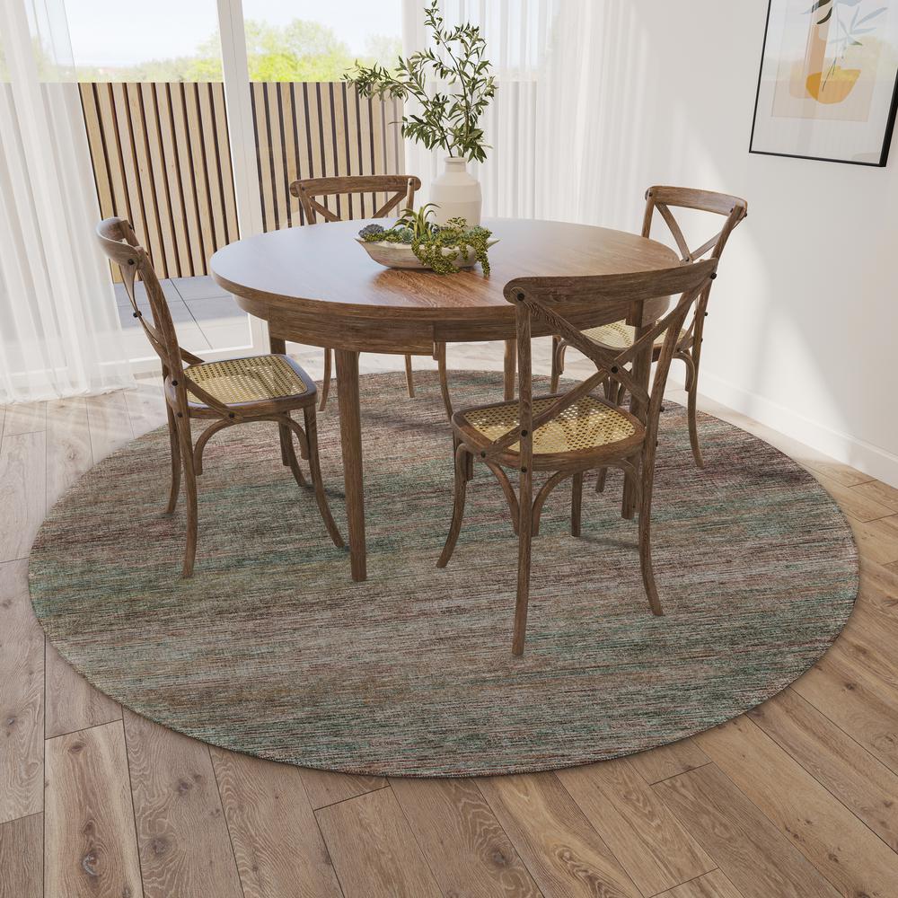 Marston Multi Transitional Striped 8' x 8' Round Rug Multi AMA31