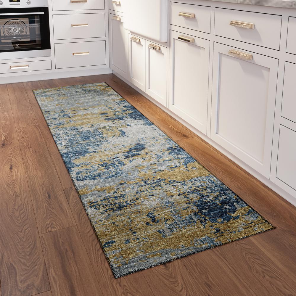 Indoor/Outdoor Accord AAC34 Blue Washable 2'3" x 7'6" Runner Rug
