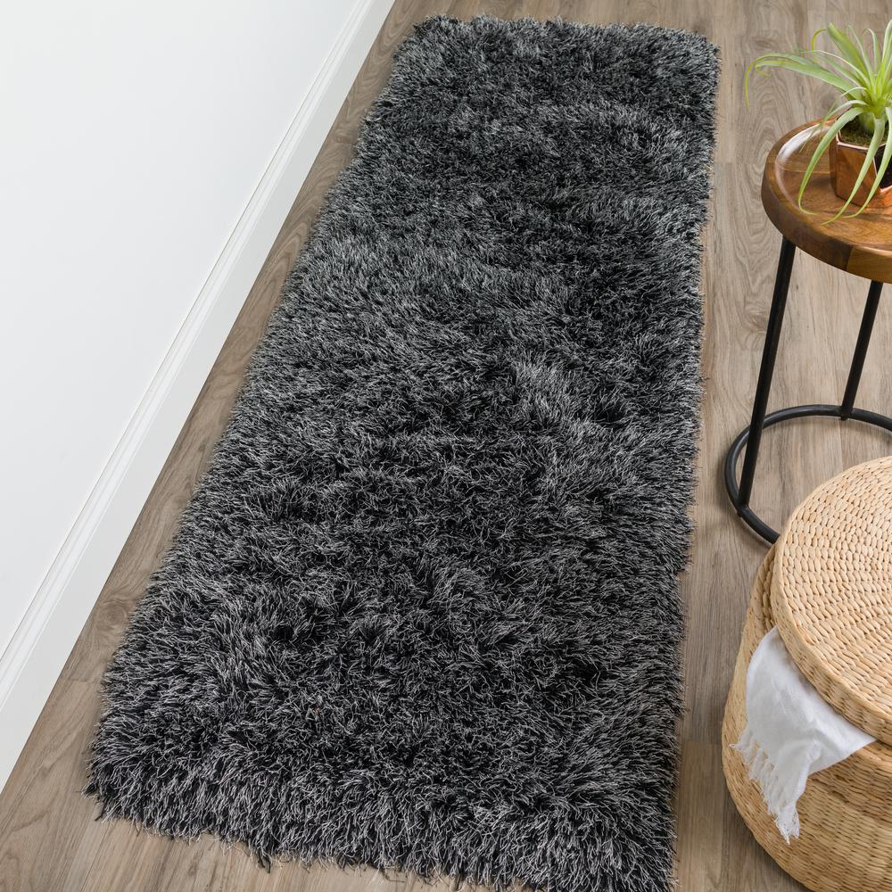 Addison Aurora Deeply Complex Modern Night Shag 2’3" x 7’6" Runner Rug