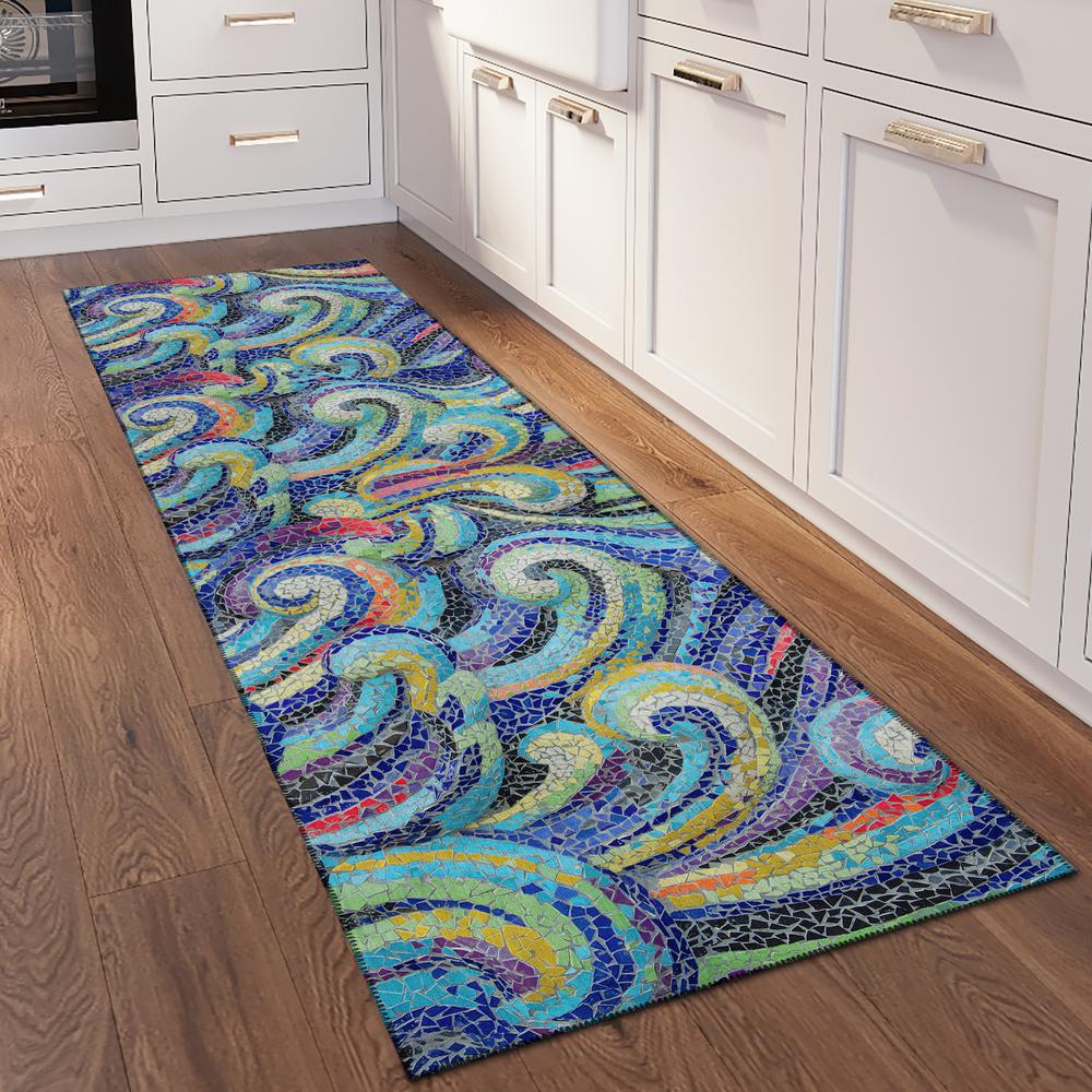 Indoor/Outdoor Surfside ASR44 Ocean Washable 2'3" x 7'6" Runner Rug