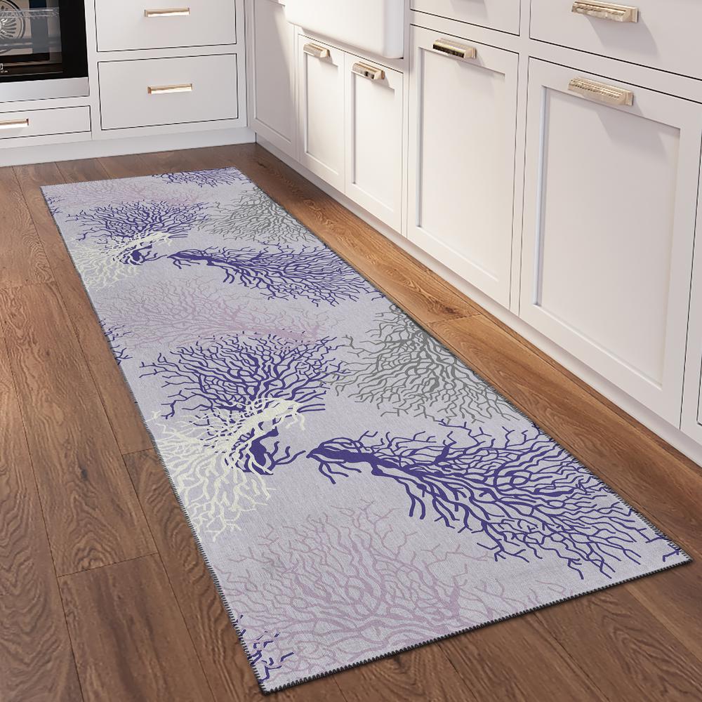 Indoor/Outdoor Surfside ASR33 Purple Washable 2'3" x 7'6" Runner Rug