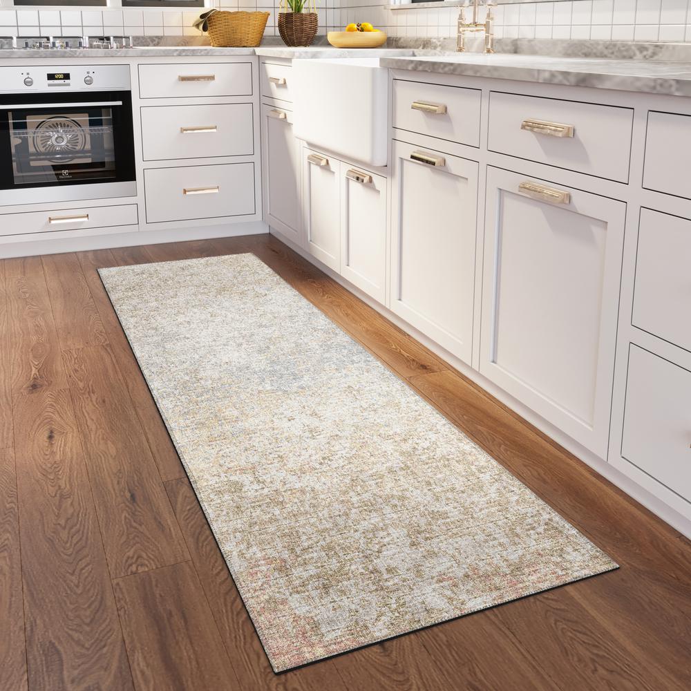 Rylee Beige Transitional Abstract 2'3" x 7'6" Runner Rug Beige ARY33