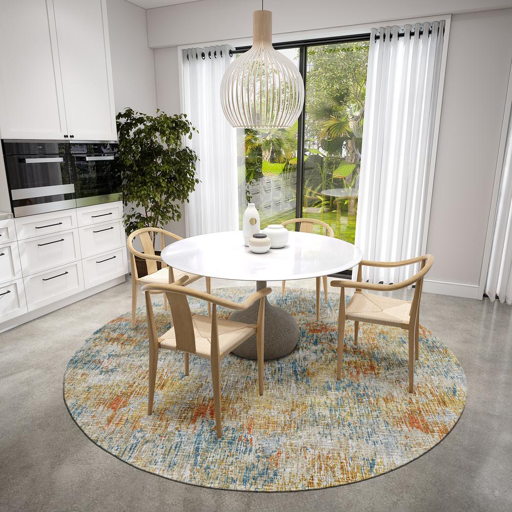 Indoor/Outdoor Accord AAC31 Gilded Washable 8' x 8' Round Rug