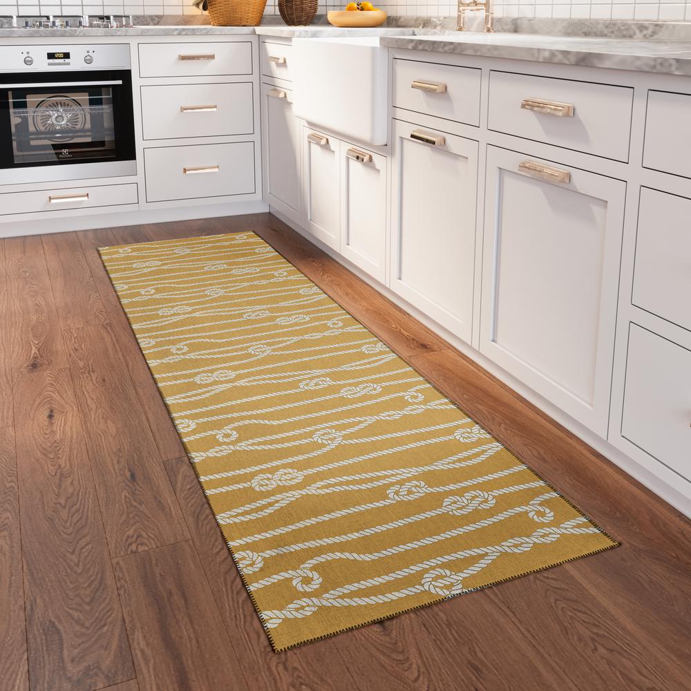 Indoor/Outdoor Harpswell AHP37 Gilded Washable 2'3" x 7'6" Runner Rug