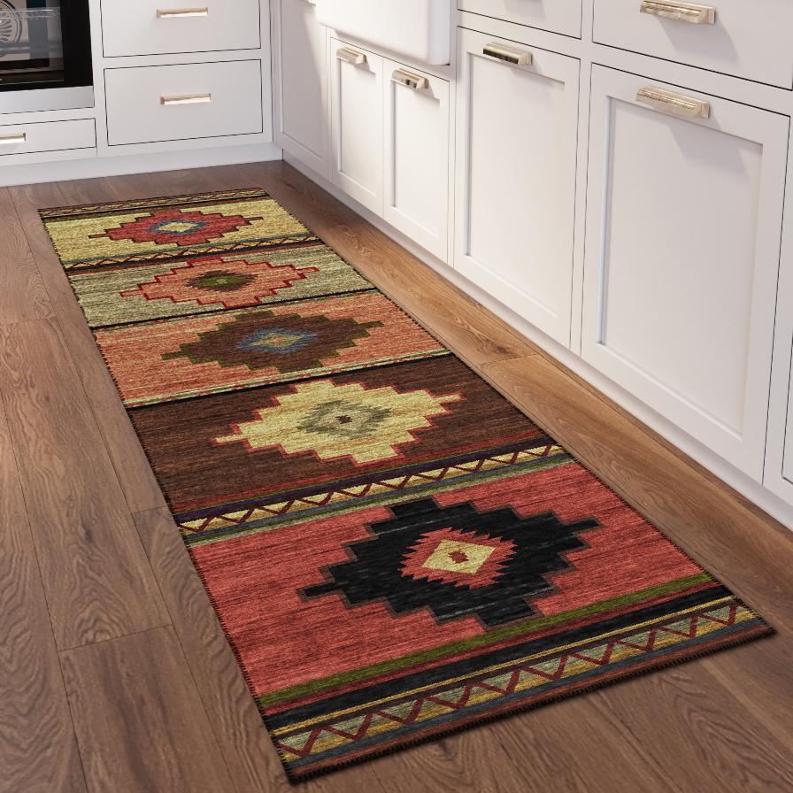 Indoor/Outdoor Sonora ASO31 Paprika Washable 2'3" x 7'6" Runner Rug