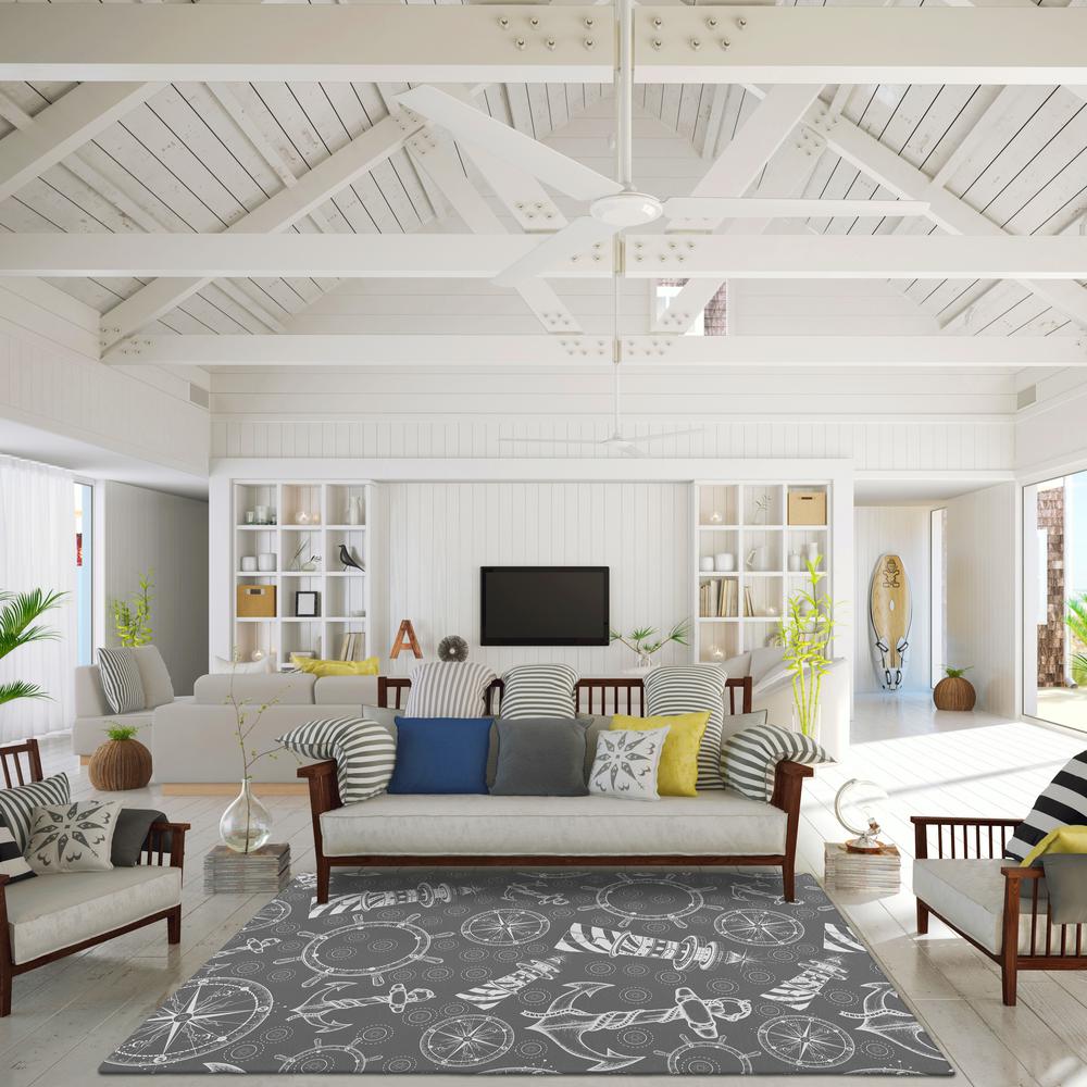 Indoor/Outdoor Harpswell AHP39 Smoke Washable 10' x 14' Rug