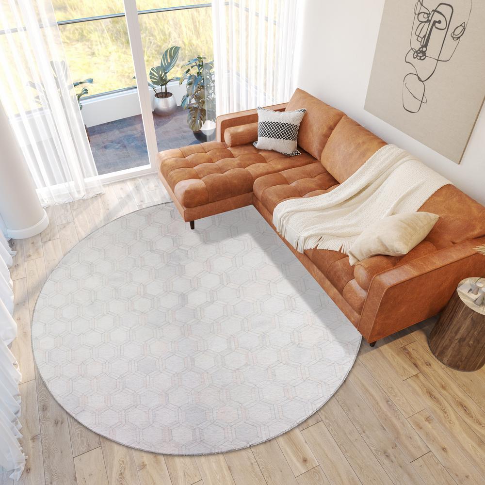 Laredo Ivory Animal Patchwork 8' x 8' Round Rug Ivory ALR31