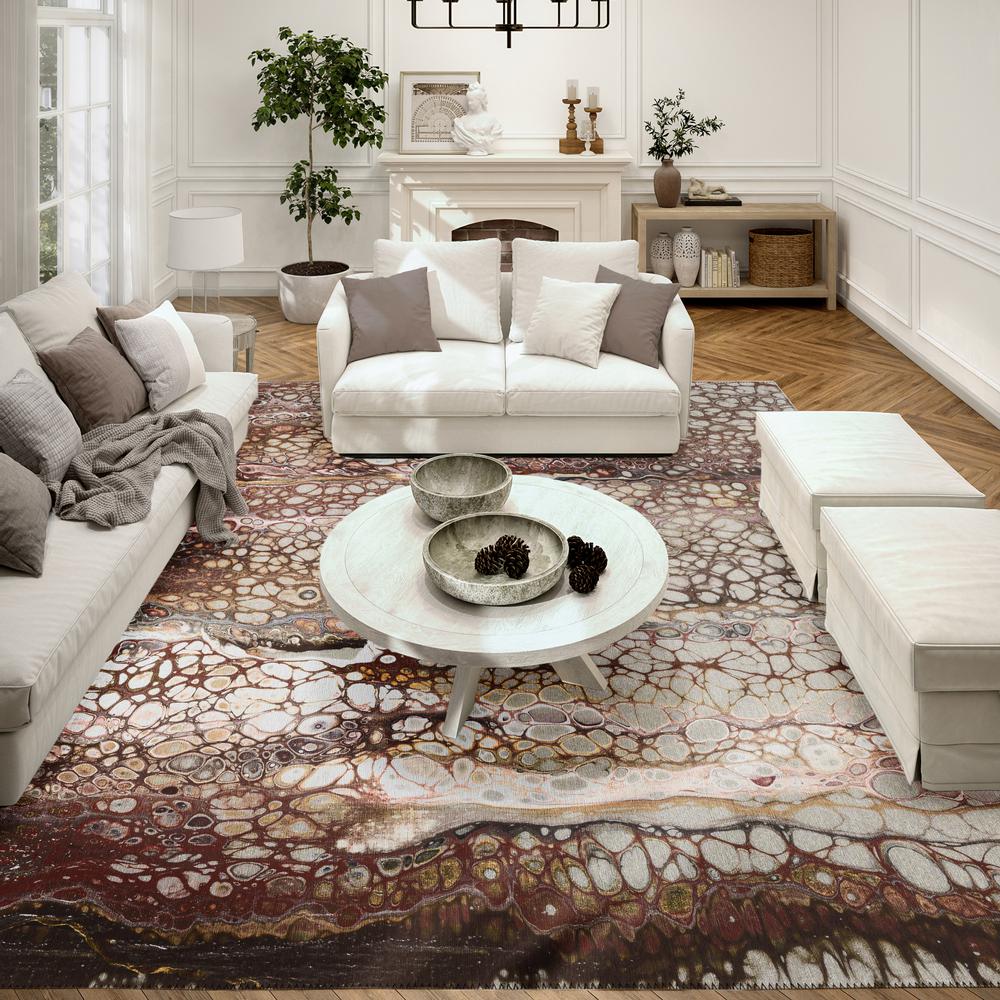 Karina Riverbed Modern Abstract 10' x 14' Area Rug Riverbed AKC45