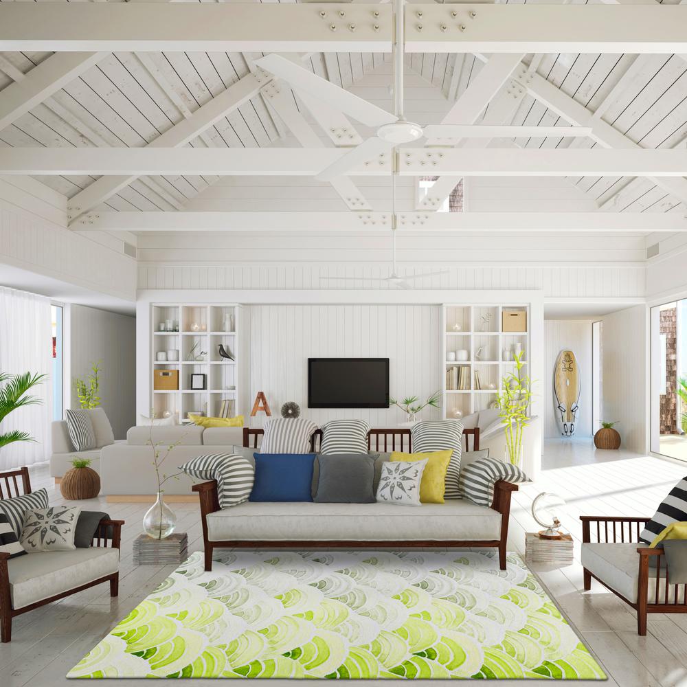 Indoor/Outdoor Surfside ASR35 Green Washable 10' x 14' Rug