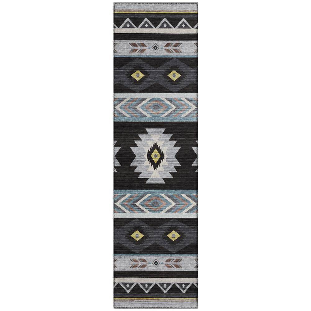 Indoor/Outdoor Sonora ASO33 Midnight Washable 2'3" x 7'6" Runner Rug