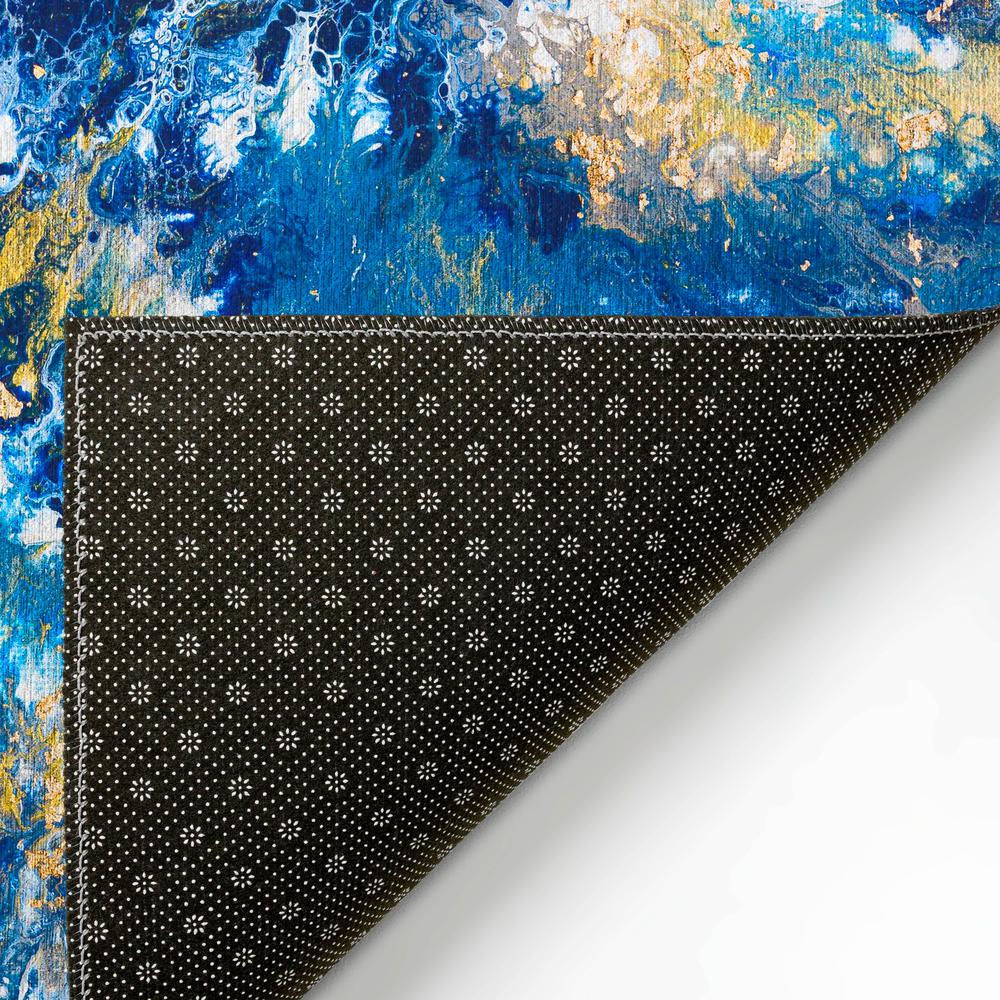 Karina Blue Modern Abstract 1'8" x 2'6" Accent Rug Blue AKC47