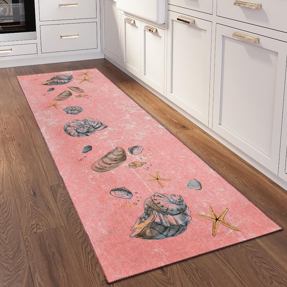 Indoor/Outdoor Surfside ASR39 Peach Washable 2'3" x 7'6" Runner Rug