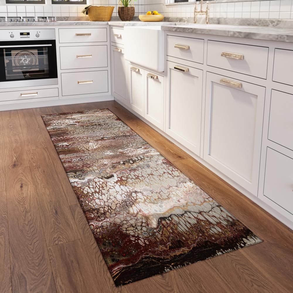 Karina Riverbed Modern Abstract 2'3" x 7'6" Runner Rug Riverbed AKC45