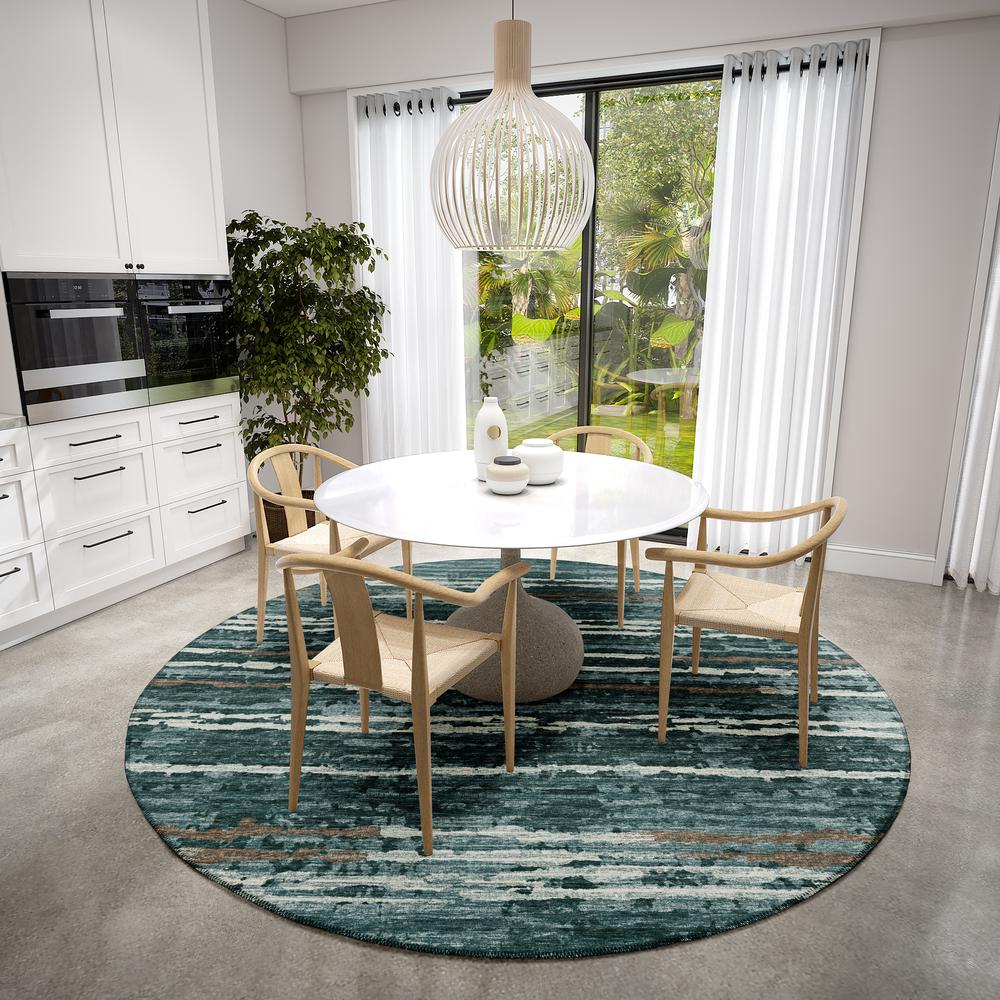 Bravado Shadow Contemporary Stripe 8' x 8' Area Rug Shadow ABV34