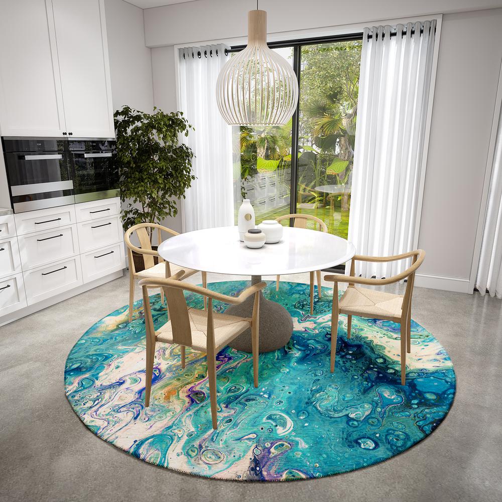 Karina Seaglass Modern Abstract 8' x 8' Area Rug Seaglass AKC34