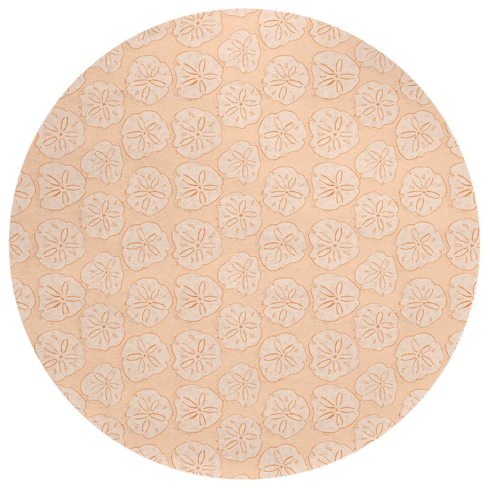 Indoor/Outdoor Surfside ASR40 Nectarine Washable 8' x 8' Round Rug