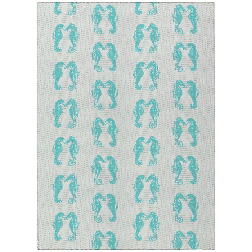 Indoor/Outdoor Surfside ASR45 Aqua Washable 10' x 14' Rug