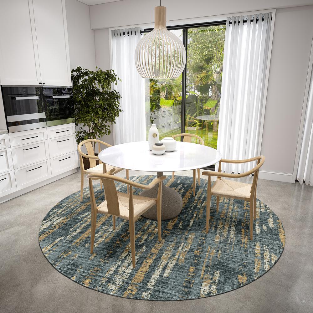 Rylee Granite Transitional Abstract 8' x 8' Round Rug Granite ARY36