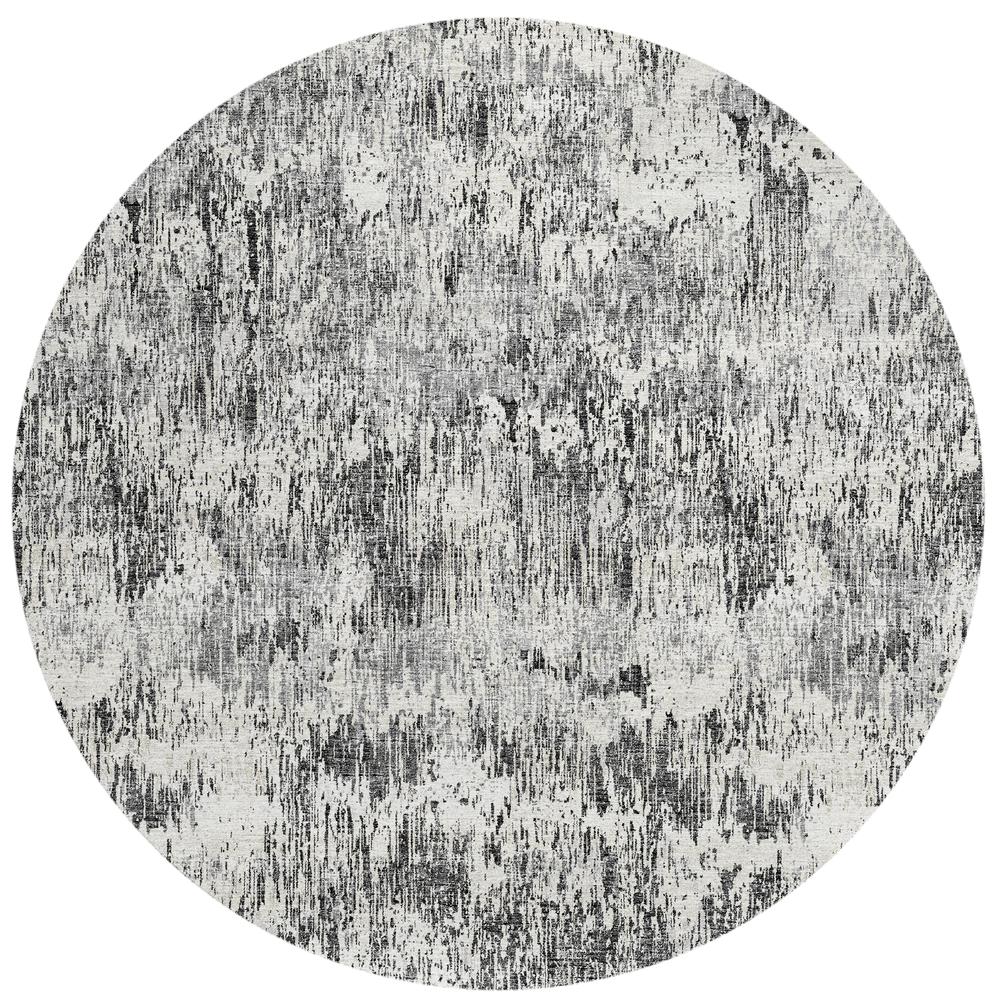 Indoor/Outdoor Accord AAC31 Gray Washable 8' x 8' Round Rug