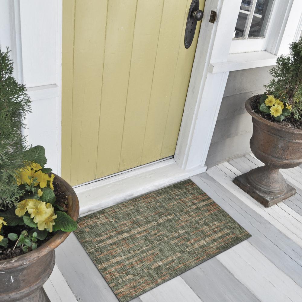 Rylee Green Transitional Abstract 1'8" x 2'6" Accent Rug Green ARY36