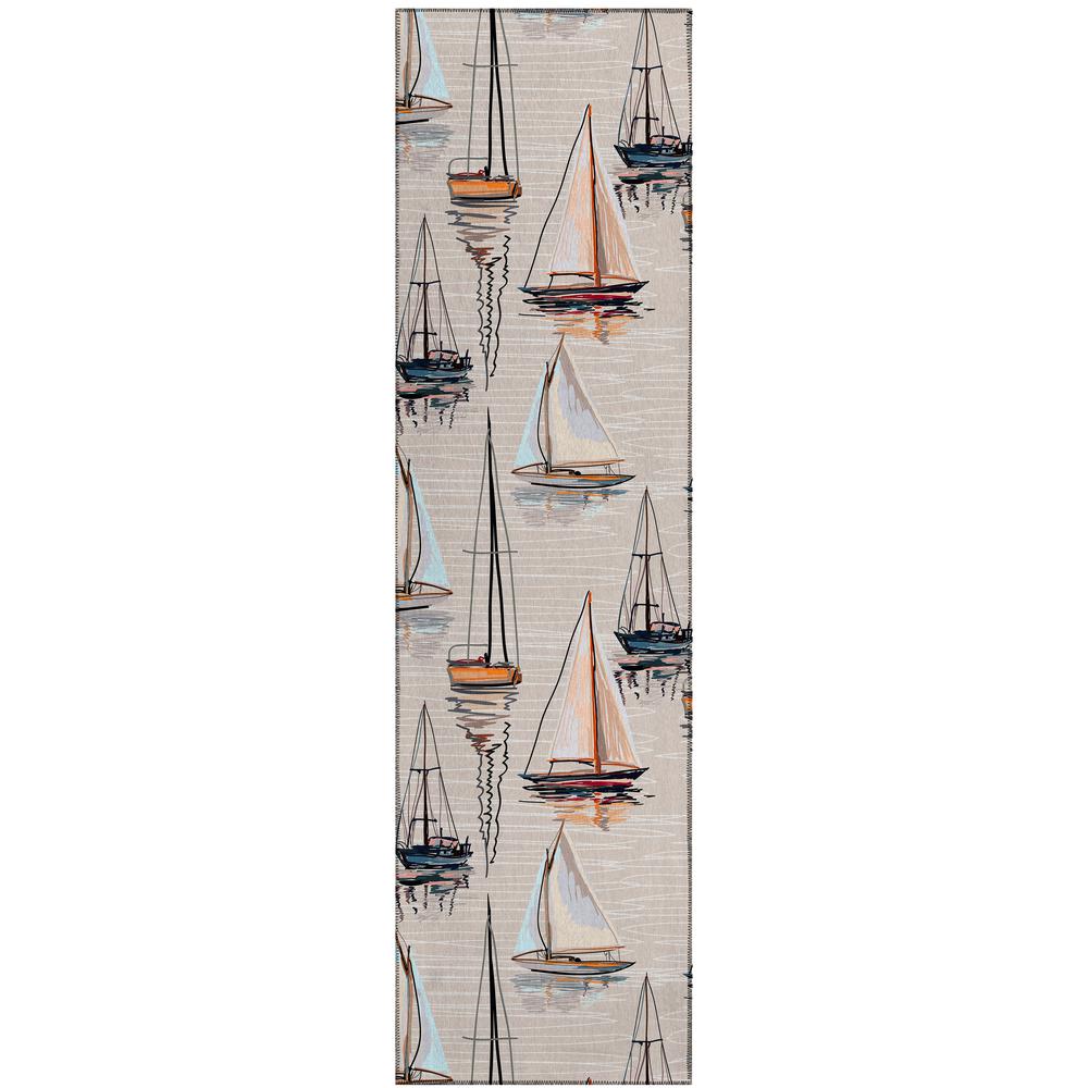 Indoor/Outdoor Harpswell AHP38 Pearl Washable 2'3" x 7'6" Runner Rug