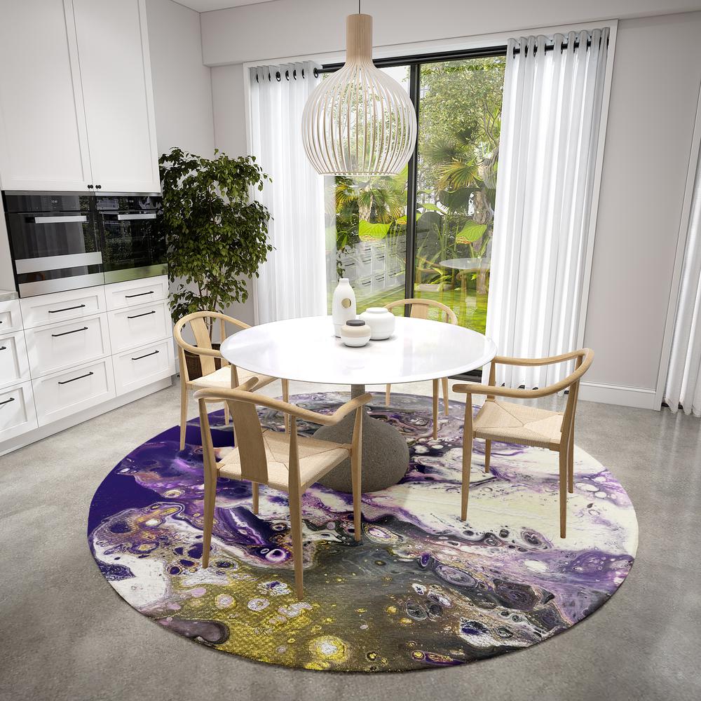 Karina Amethyst Modern Abstract 8' x 8' Area Rug Amethyst AKC37