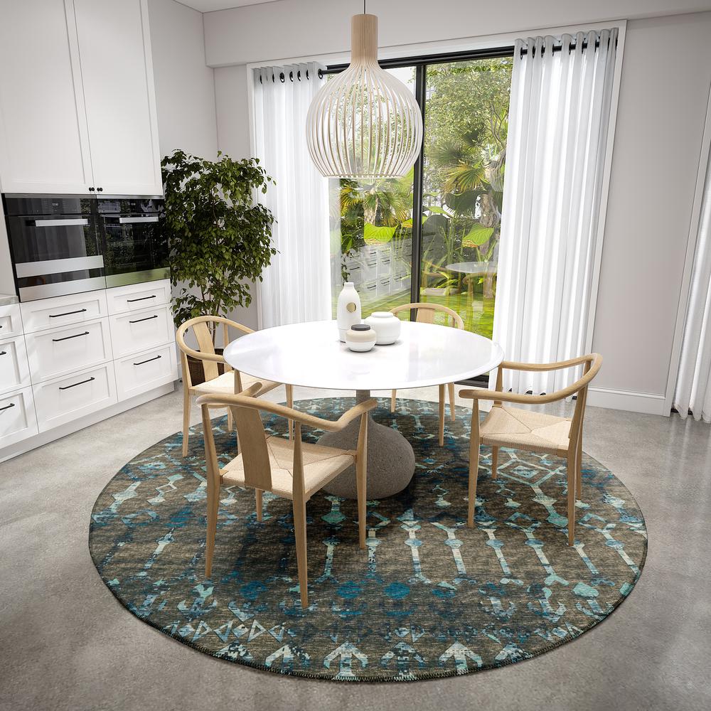 Bravado Mink Transitional Aztec/Incan 8' x 8' Area Rug Mink ABV38