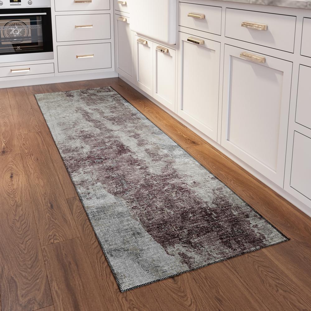 Indoor/Outdoor Accord AAC33 Plum Washable 2'3" x 7'6" Runner Rug