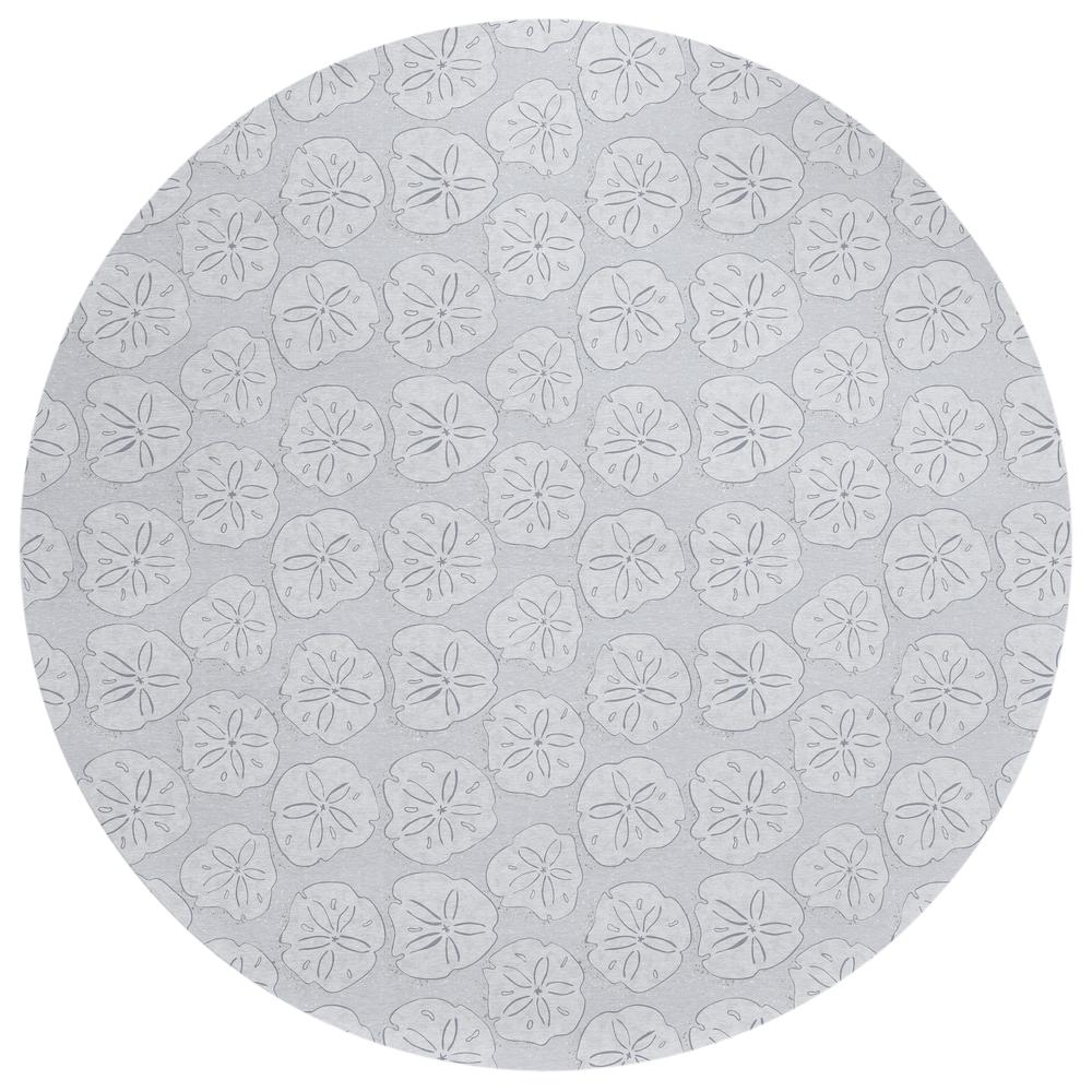 Indoor/Outdoor Surfside ASR40 Gray Washable 8' x 8' Round Rug