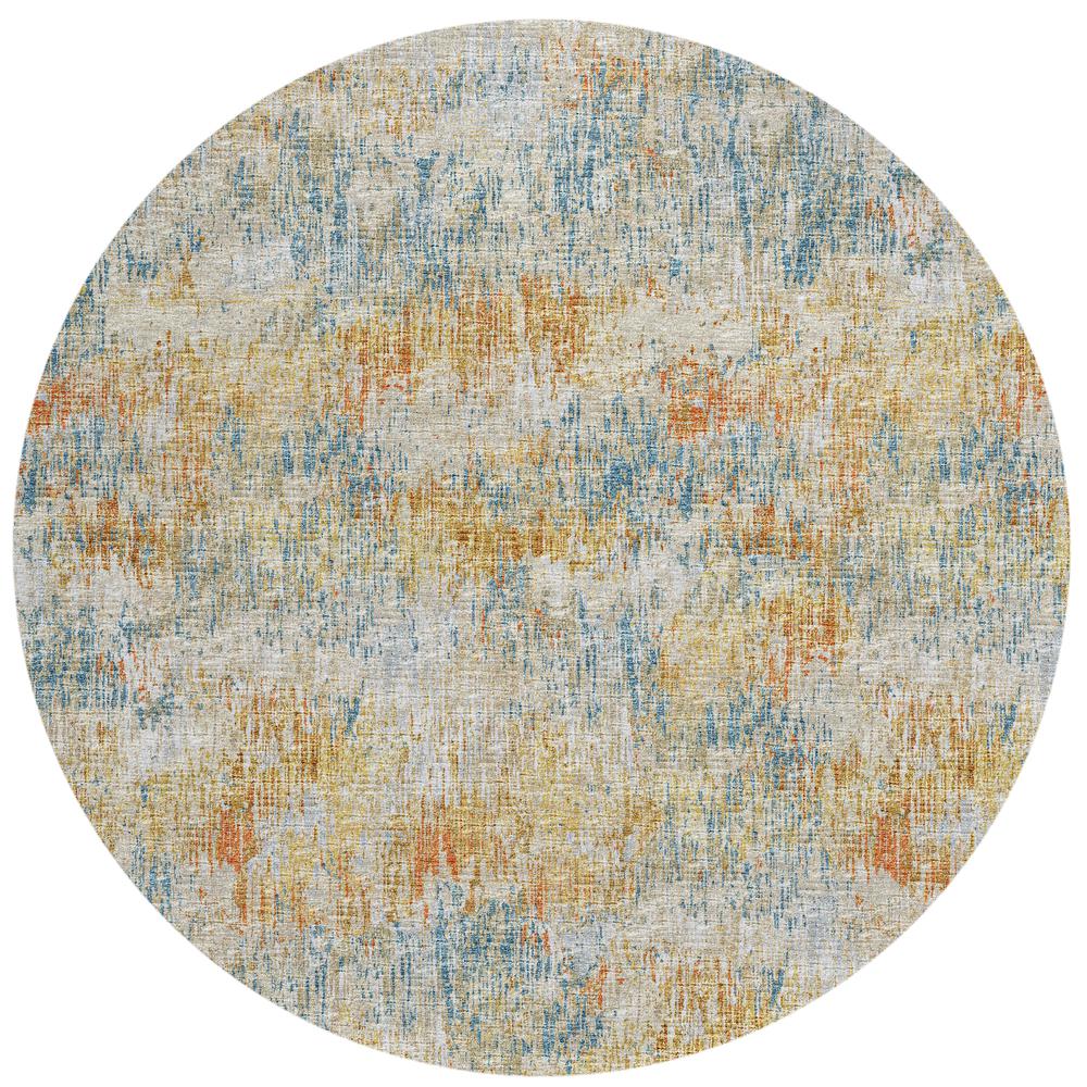 Indoor/Outdoor Accord AAC31 Gilded Washable 8' x 8' Round Rug
