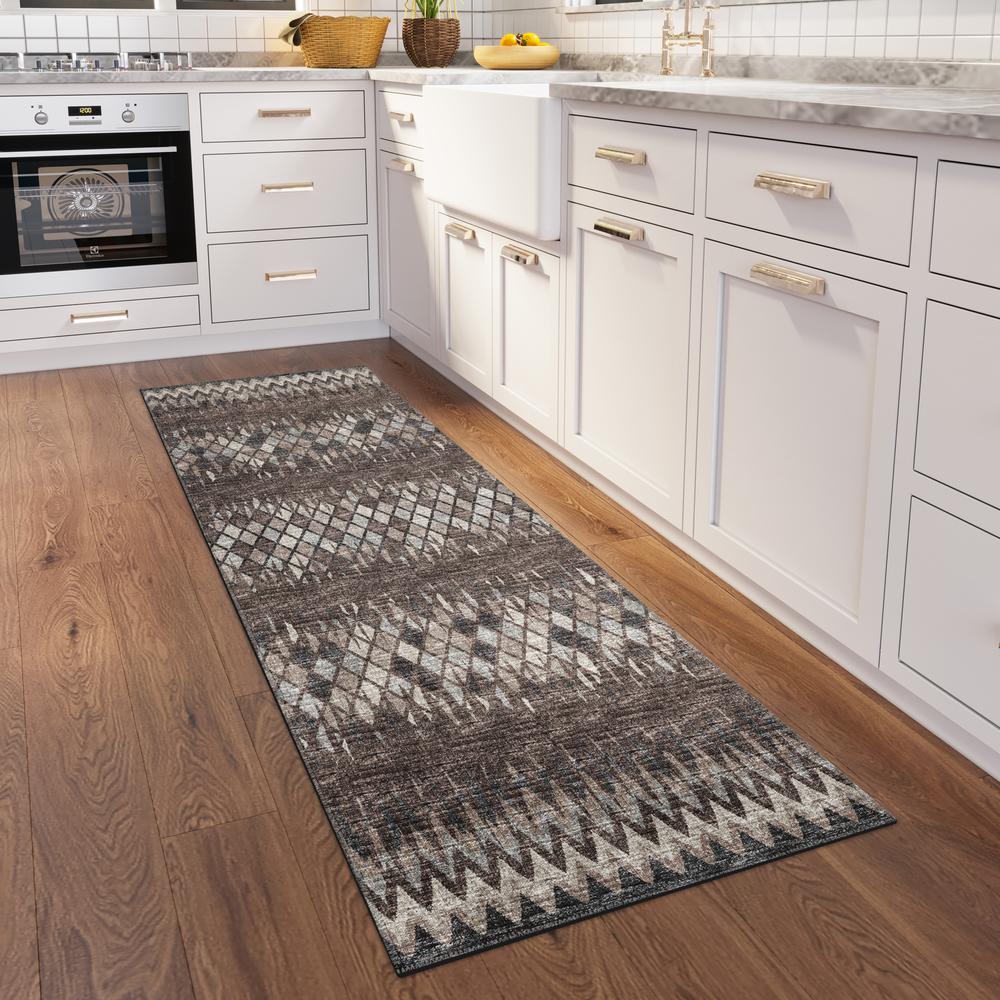 Rylee Brown Transitional Chevron 2'3" x 7'6" Runner Rug Brown ARY35