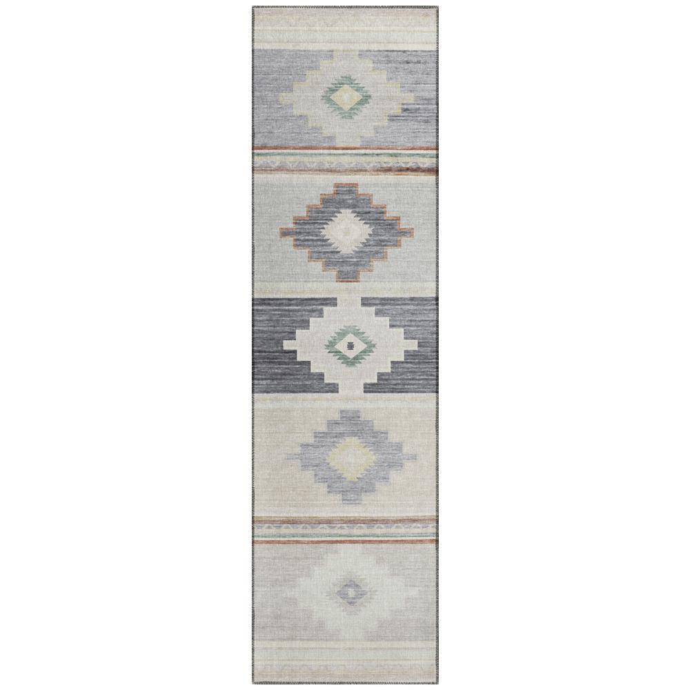 Indoor/Outdoor Sonora ASO31 Gray Washable 2'3" x 7'6" Runner Rug