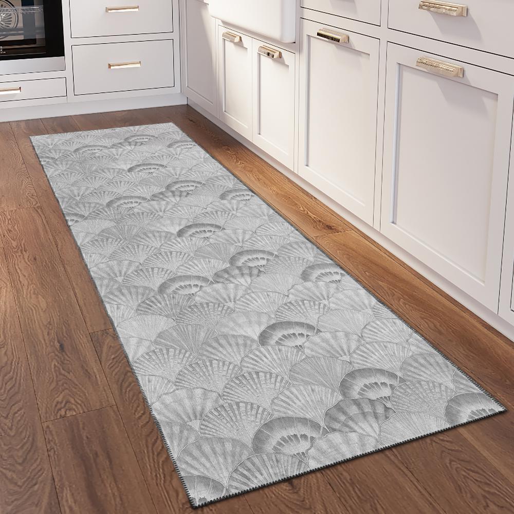 Indoor/Outdoor Surfside ASR32 Gray Washable 2'3" x 7'6" Runner Rug